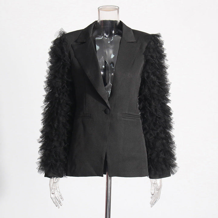 tailored blazer with layered tulle sleeves – YOUSSEF