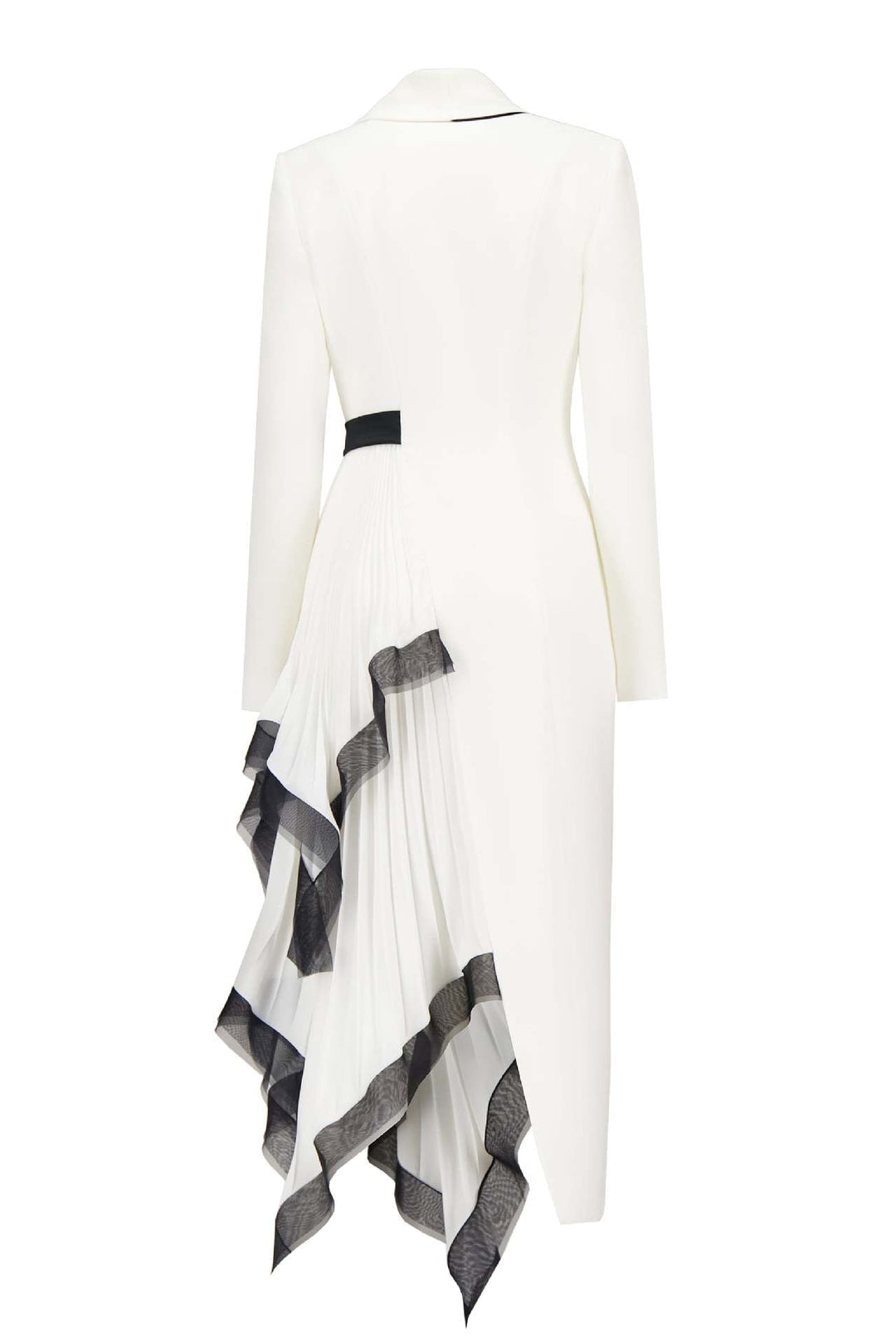 asymmetric wrap dress with pleated ruffle panel - ODD- ASTRID