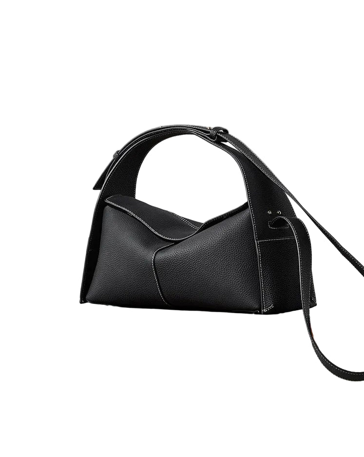 Structured Leather Shoulder Bag – AVELINE