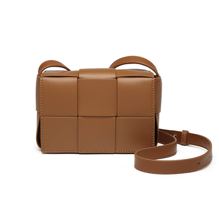 Minimalist Woven Leather Crossbody Bag – CUBE