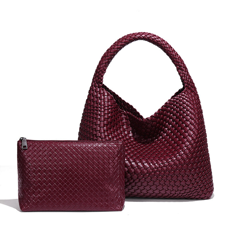 Olive Woven Hobo Bag with Matching Pouch – VIRELLE