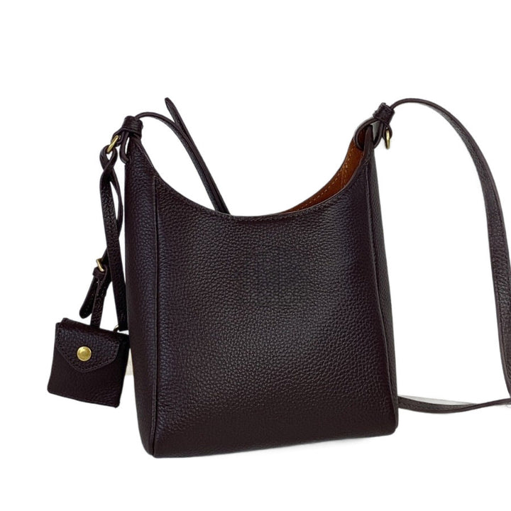 Black Pebbled Leather Mini Crossbody Bag – LUNARA