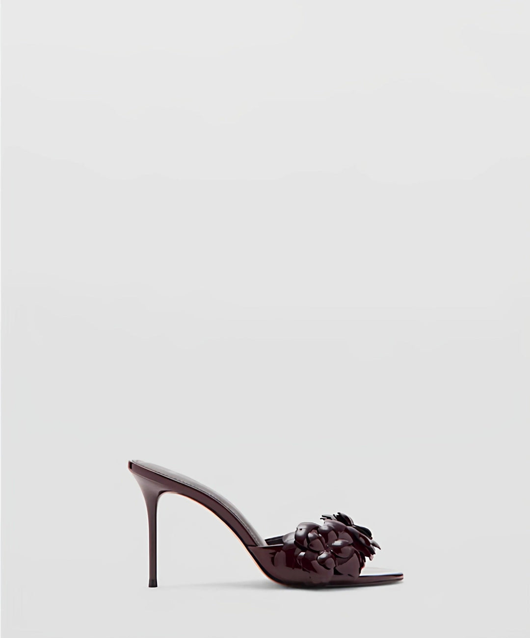 Burgundy Floral Embellished Heeled Sandals – MNG