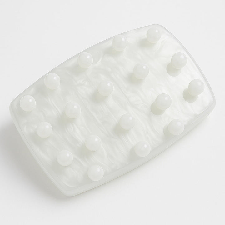 Pearl-embellished box clutch with chain strap – PEARL