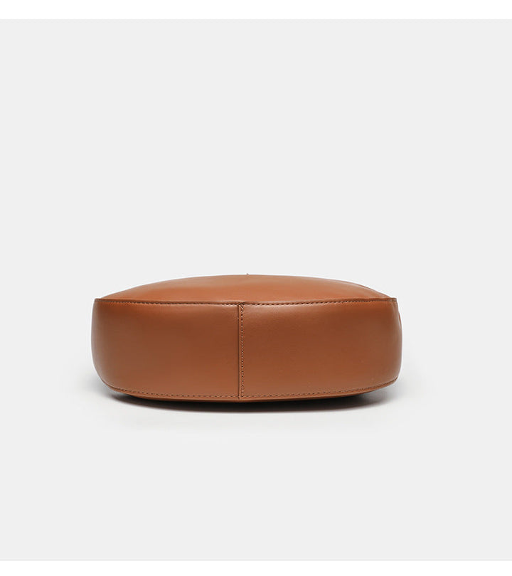 smooth leather crescent shoulder bag – LUNA