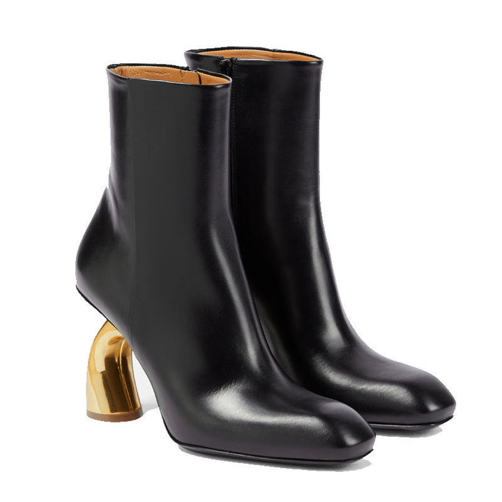 Architectural Heel Ankle Boots – OLIVE