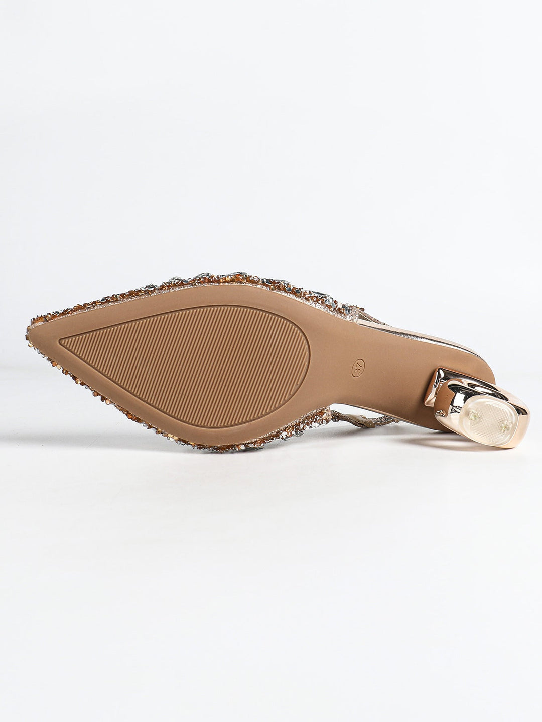 Crystal Embellished Slingback Heels - Glamorous