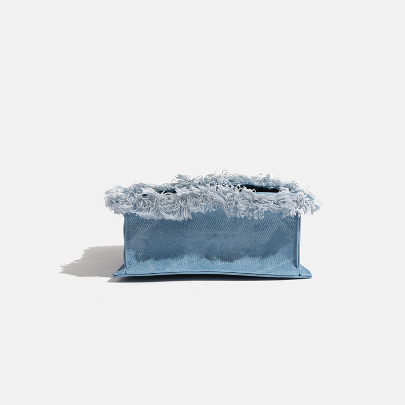 Frayed Denim Mini Bag - AZULÉA