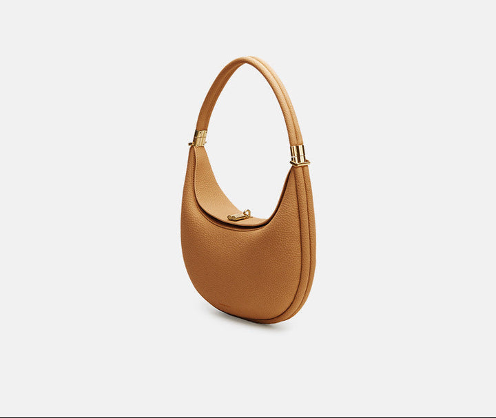 Sage Crescent Leather Shoulder Bag – LUCENZA