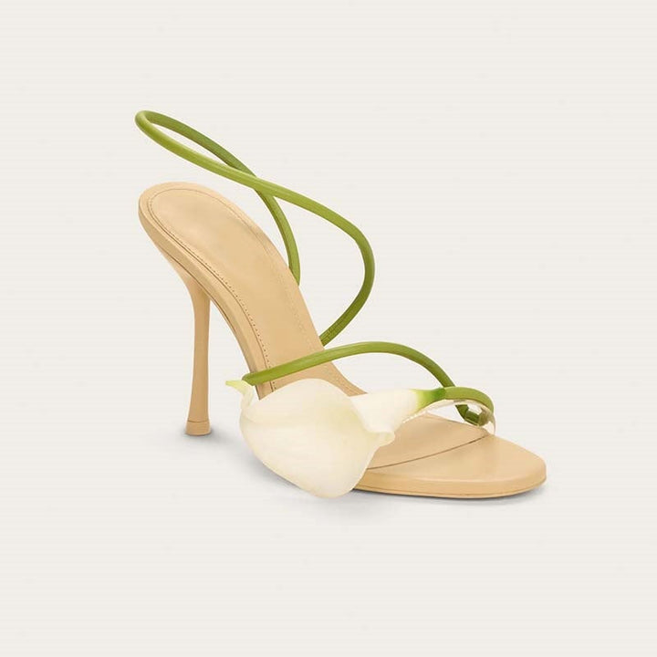 Floral Wrap Stiletto Sandals - Bloom
