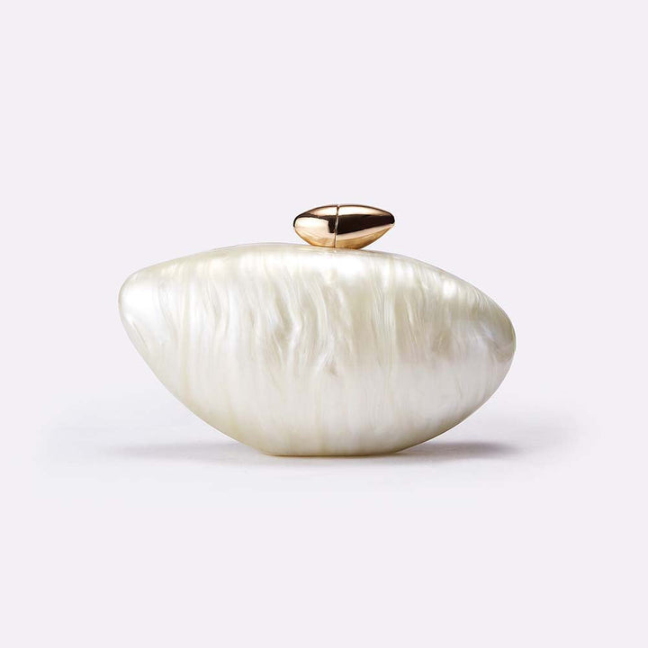Rounded clutch with gold clasp - Osdi