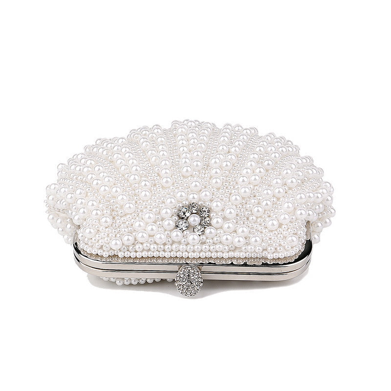 beaded pearl clutch with crystal clasp - RoviL