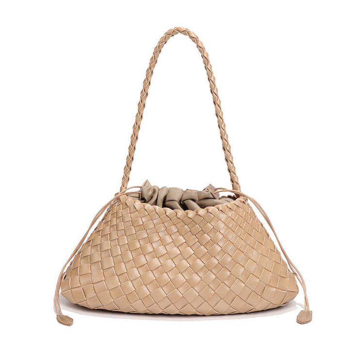 Emerald Woven Drawstring Shoulder Bag – SERALINE