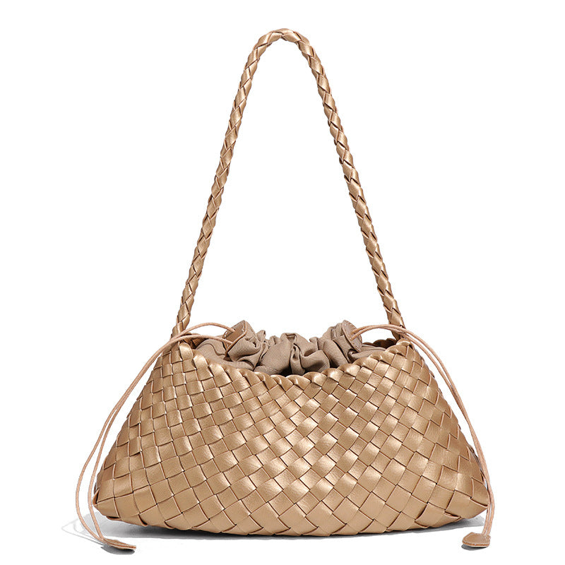 Emerald Woven Drawstring Shoulder Bag – SERALINE