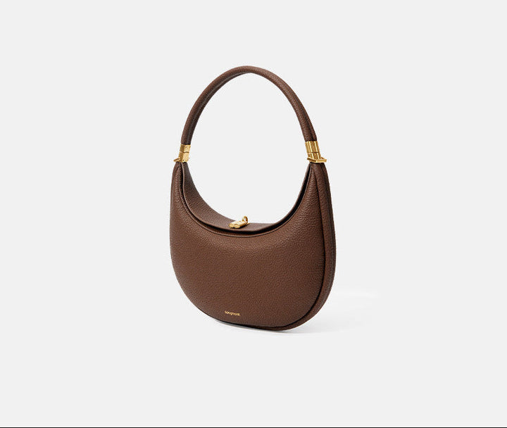 Sage Crescent Leather Shoulder Bag – LUCENZA