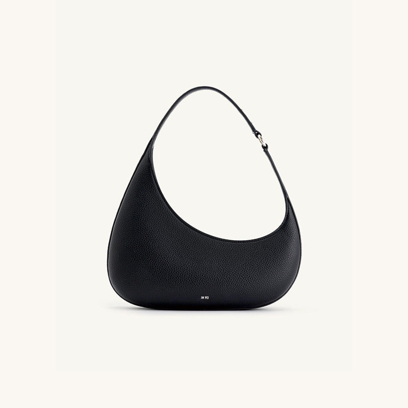 crescent hobo shoulder bag in pebbled leather – BOOM