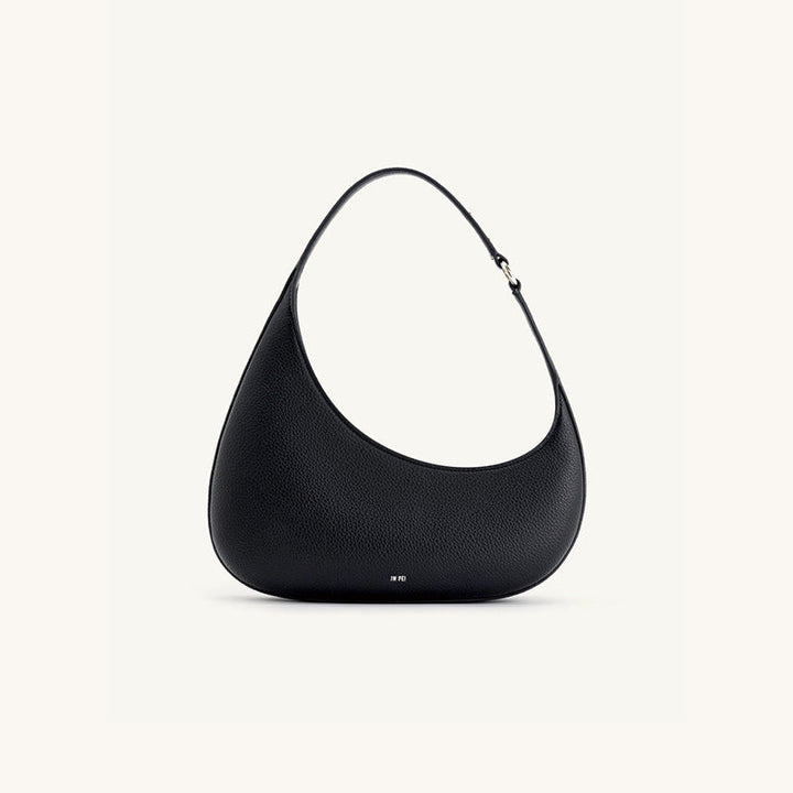 crescent hobo shoulder bag in pebbled leather – BOOM