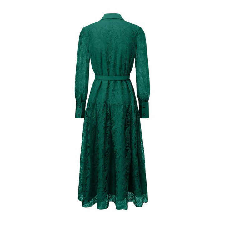 Emerald Lace Shirt Dress - Regal