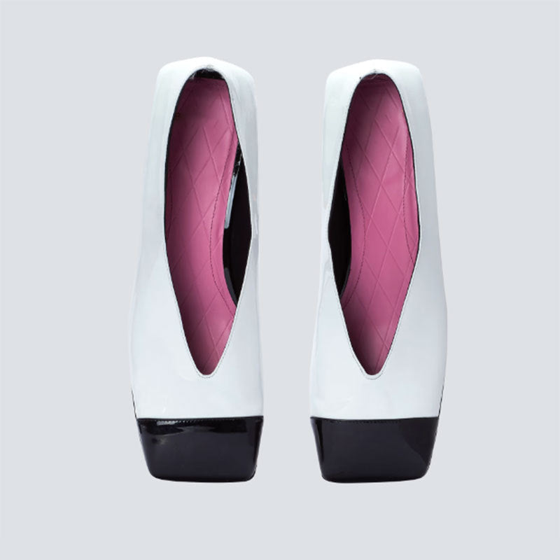 Two-Tone Sculpted Heel Pumps – MONOCHROME