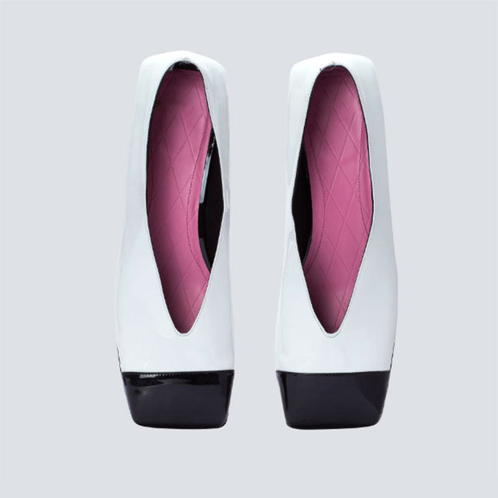 Two-Tone Sculpted Heel Pumps – MONOCHROME