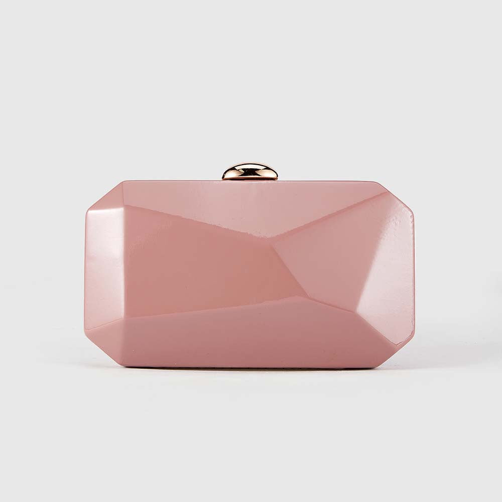 Geometric burgundy clutch with faceted design – WINE