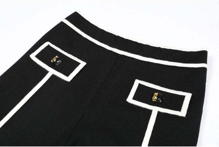long sleeve tailored suit with contrast piping - DORRAZLI