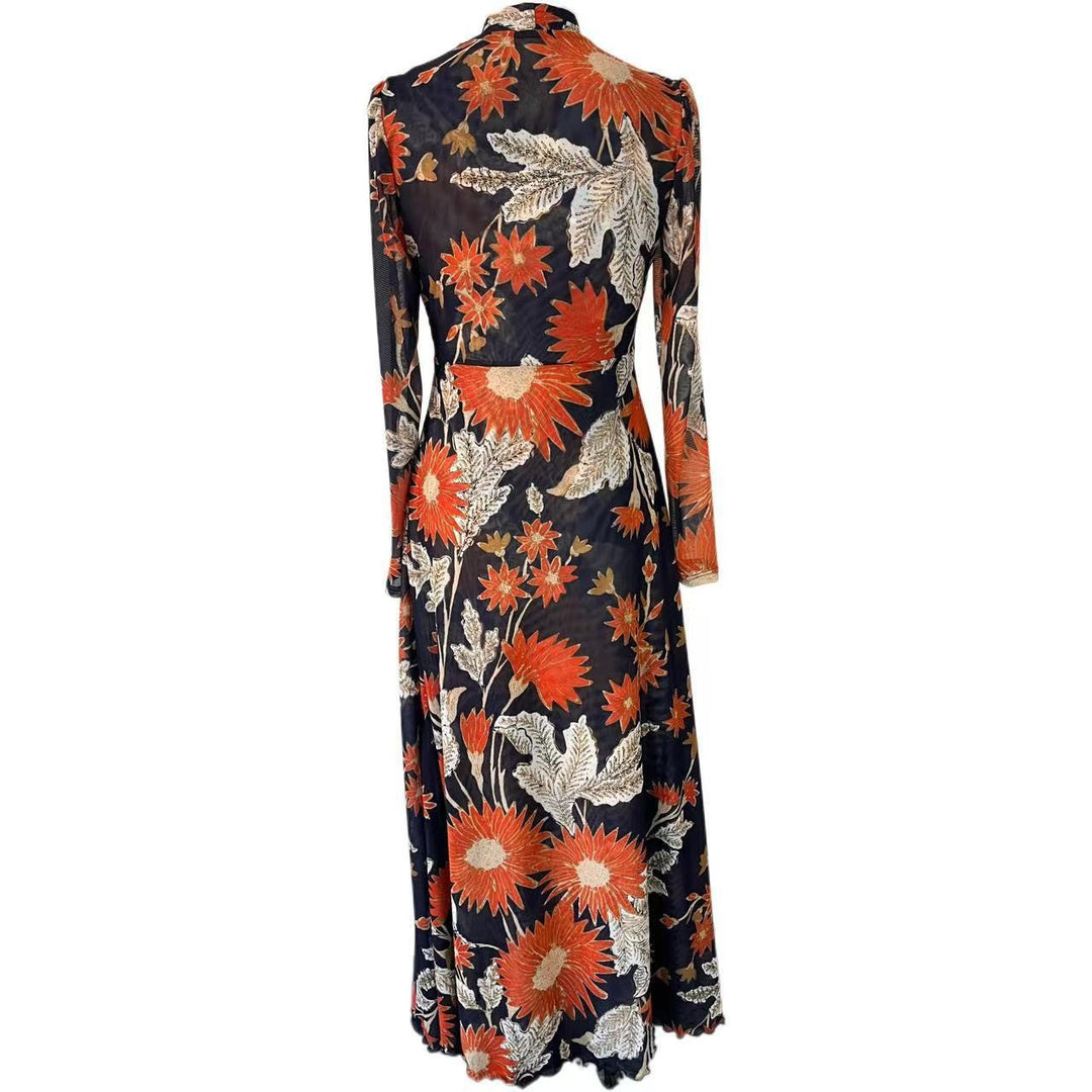 Floral Twist-Front Maxi Dress – NOCTURNE