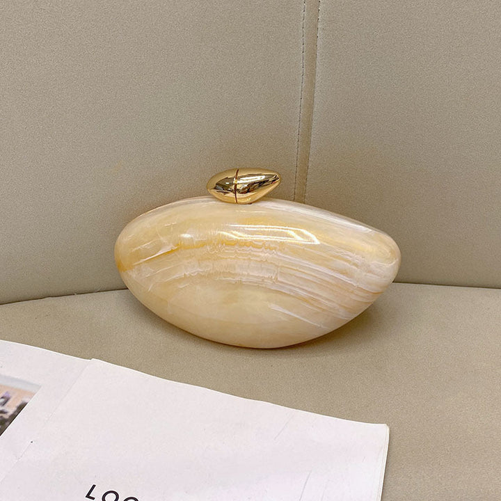 Rounded clutch with gold clasp - Osdi