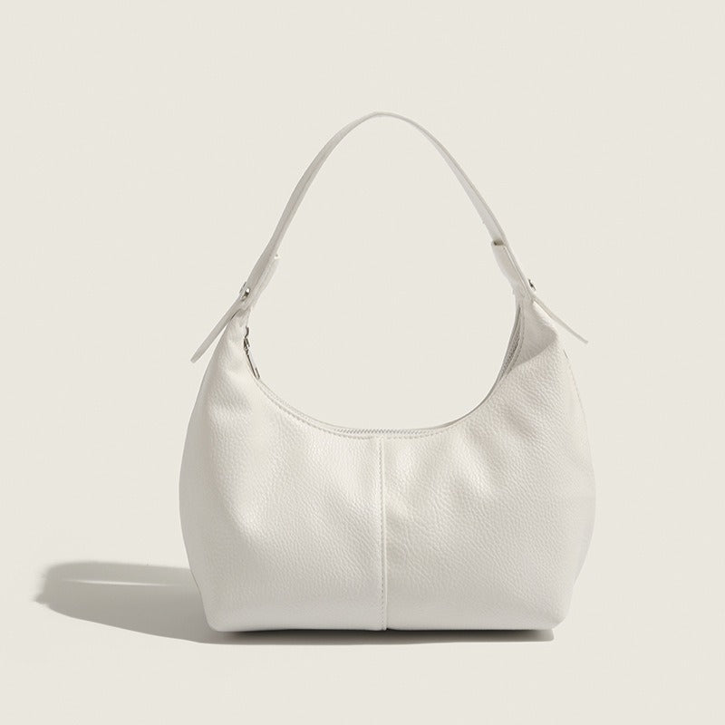 metallic leather crescent shoulder bag – AURORA