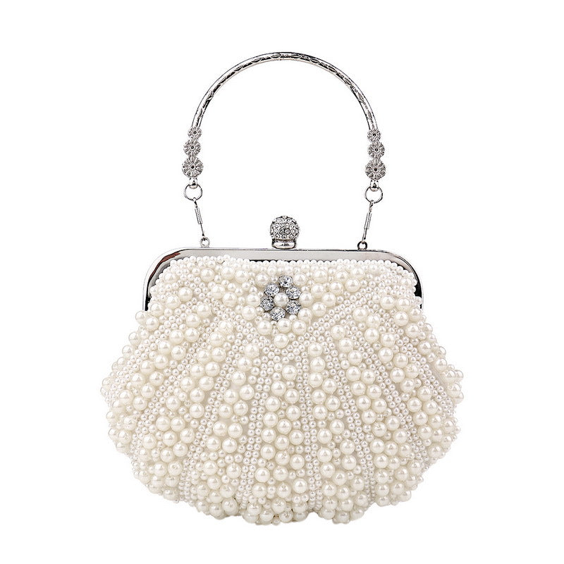 beaded pearl clutch with crystal clasp - RoviL