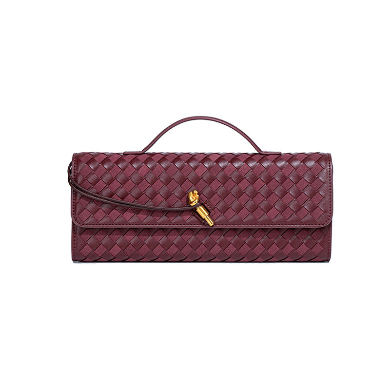 Woven Leather Clutch Bag – BORDEAUX