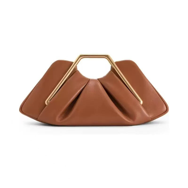 Caramel Geometric Handle Clutch Bag – VÉRALUX