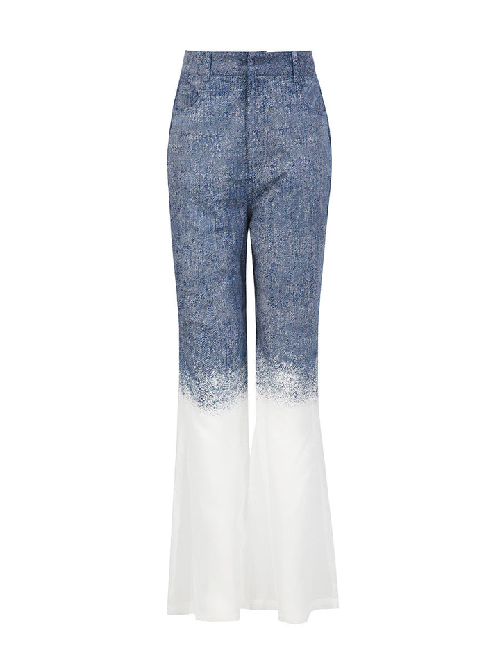Denim Gradient Sheer Two-Piece Set-DESERT