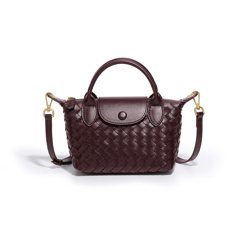 Mini Woven Crossbody Tote – BORDEAUX