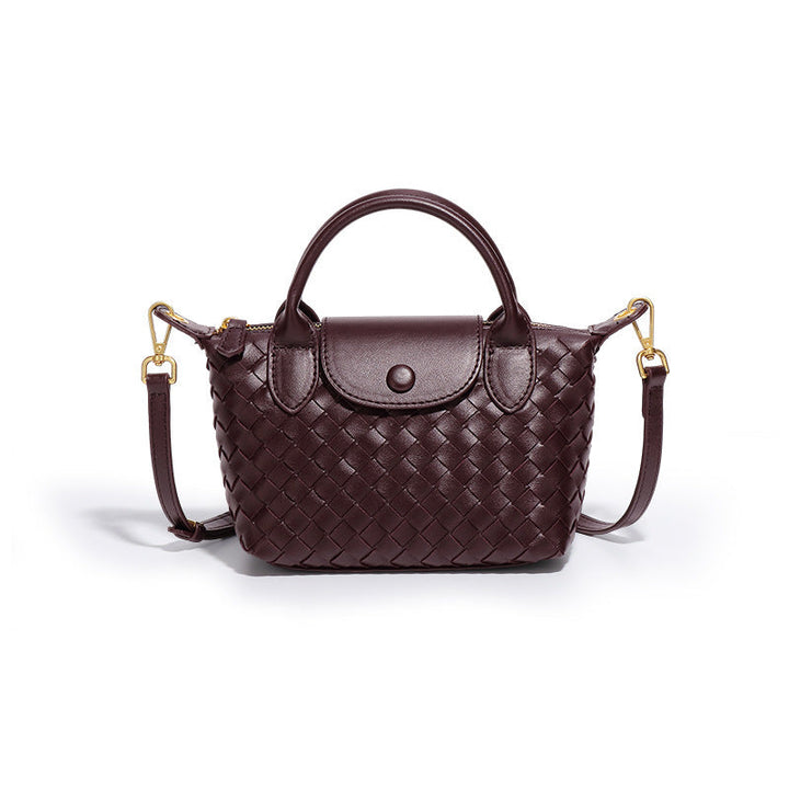 Mini Woven Crossbody Tote – BORDEAUX