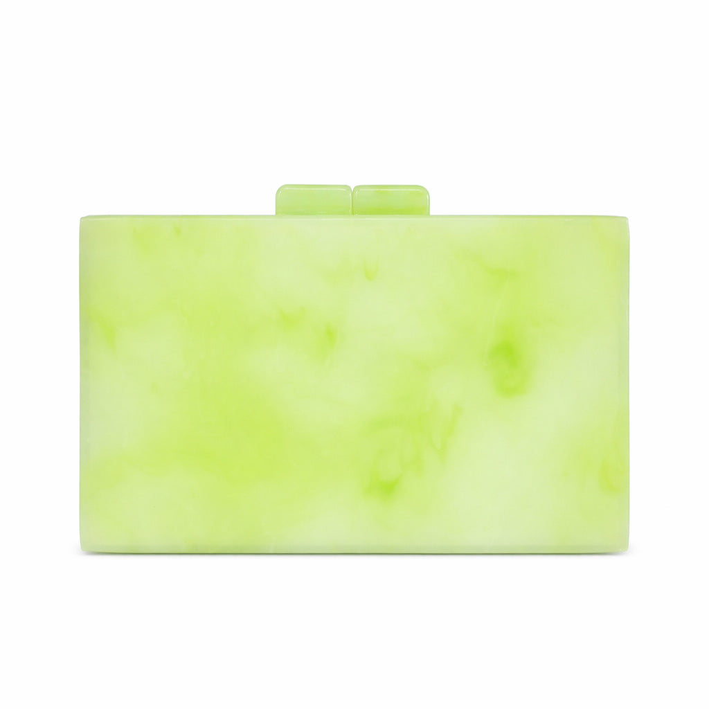 rectangular marbled clutch with glossy finish – ROSÉ
