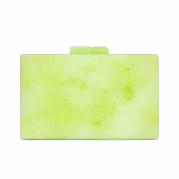 rectangular marbled clutch with glossy finish – ROSÉ