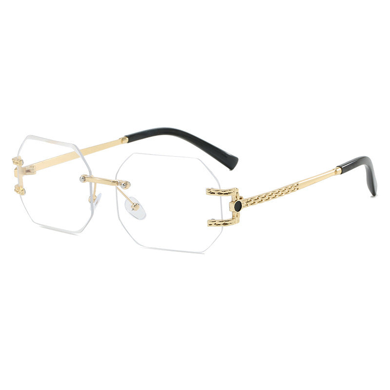 Luxury Rimless Geometric Sunglasses – ROSÉ