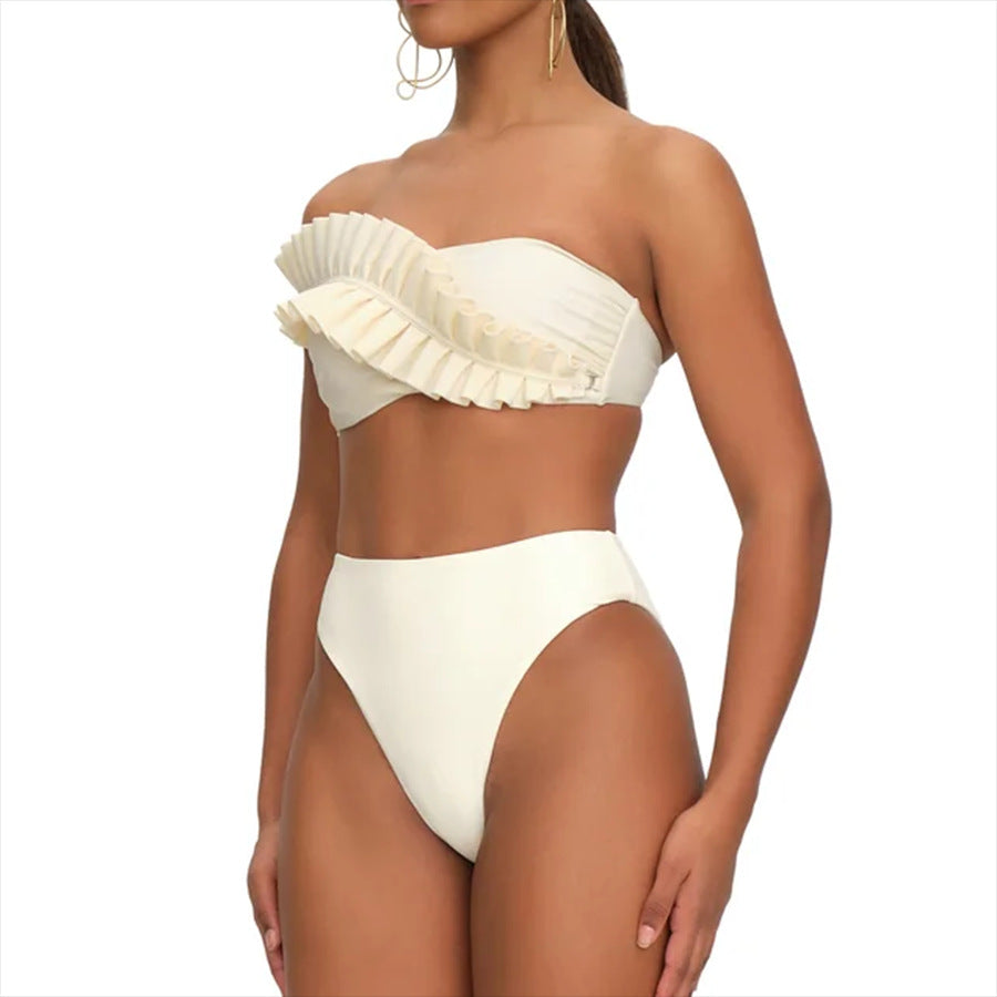 one-shoulder ruffle sculpted one-piece – SUNSET