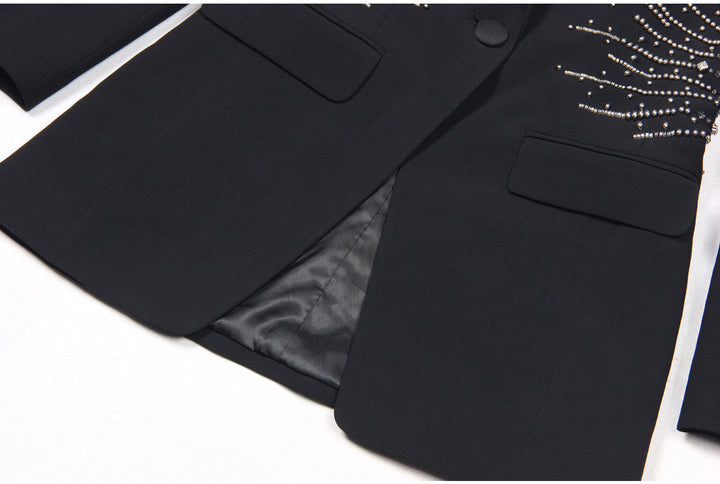 tailored pantsuit with pearl-embellished blazer – NOVALKI