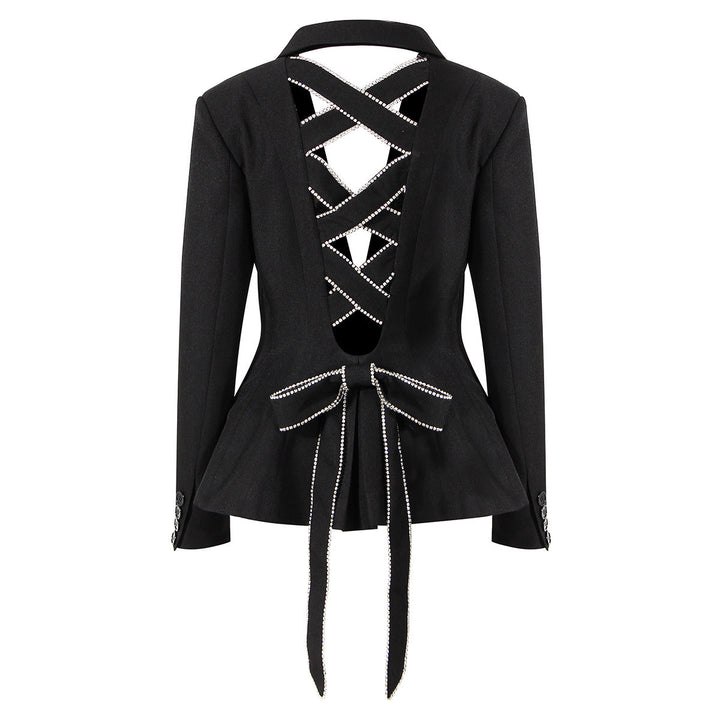 Tailored blazer with criss-cross detail - Lujiny