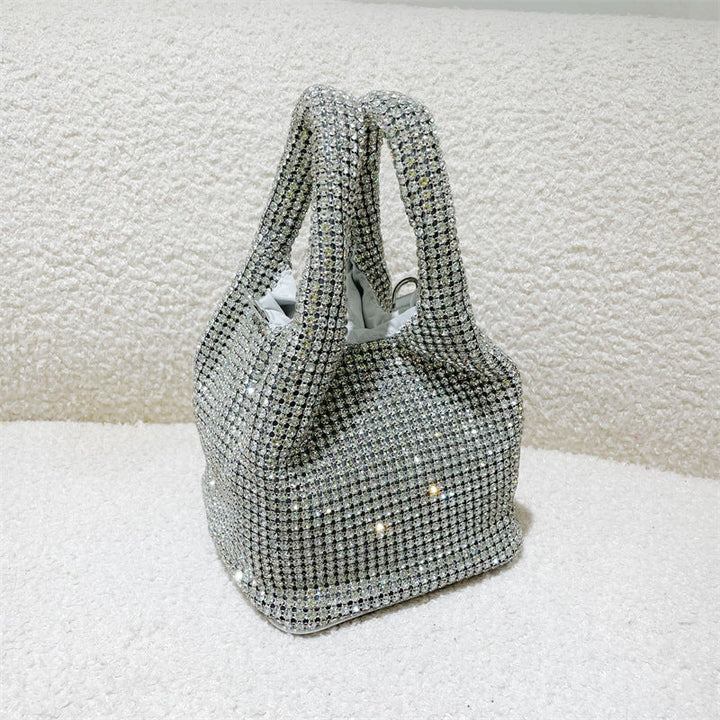 crystal-embellished knotted-handle evening bag - Eromidc