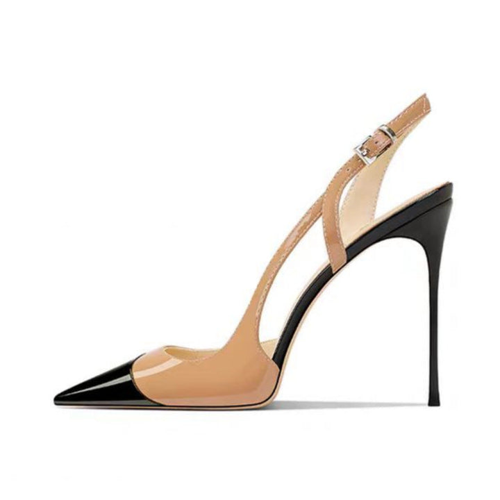 pointed-toe slingback stiletto heels with contrast toe cap – MONROE