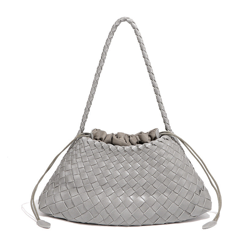 Emerald Woven Drawstring Shoulder Bag – SERALINE