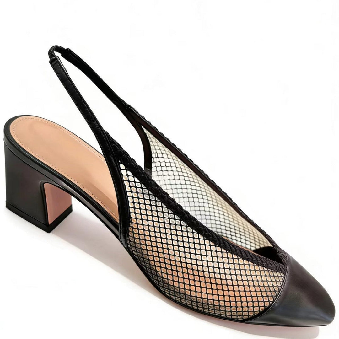 Mesh Slingback Block Heels – NET