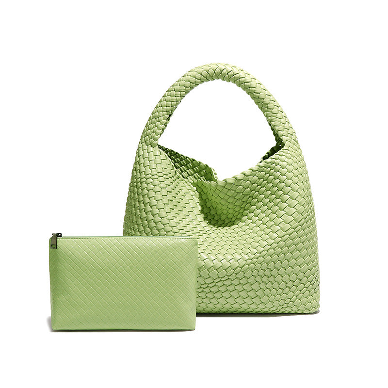 Olive Woven Hobo Bag with Matching Pouch – VIRELLE