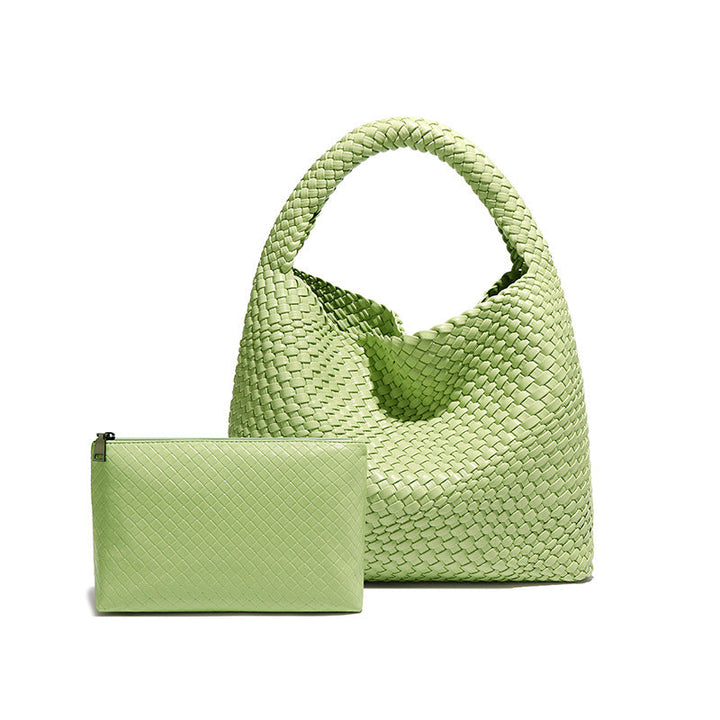 Olive Woven Hobo Bag with Matching Pouch – VIRELLE