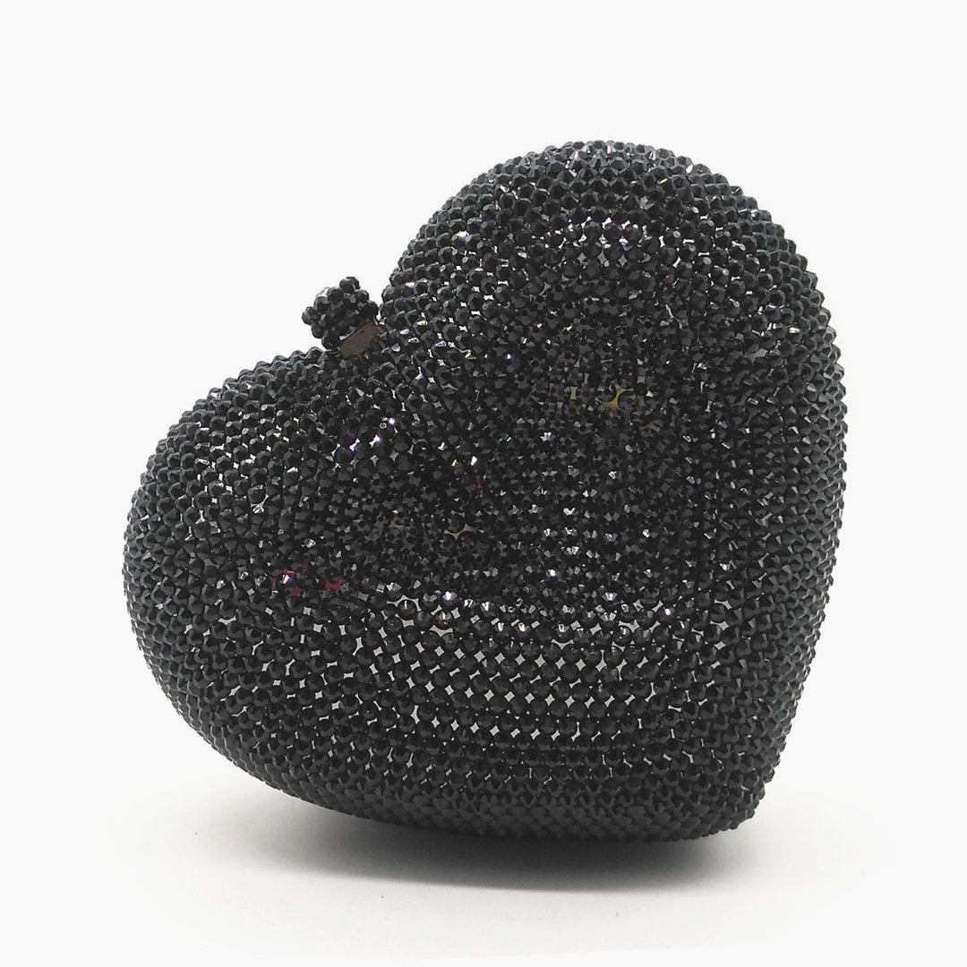 crystal heart-shaped evening clutch - Tawfiqa