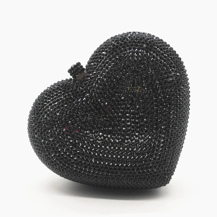 crystal heart-shaped evening clutch - Tawfiqa