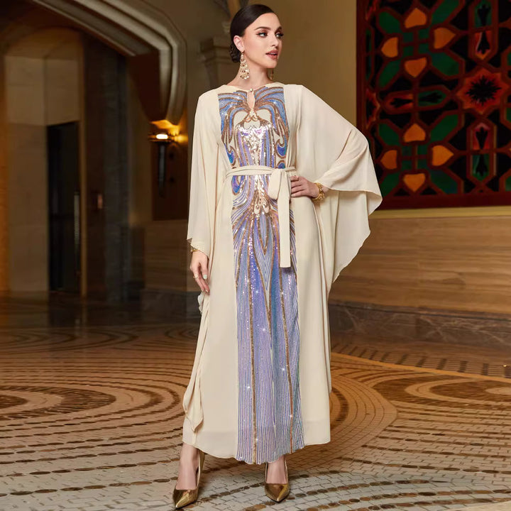 sculpted draped evening dress with modern elegance – THALASSA